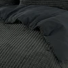 Patalynės komplektas Sleeptime languota pliušinė patalynė Check Teddy – juoda, 140x200cm