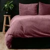 Patalynės komplektas Pliušinė patalynė Sleeptime Rib Teddy rožinės spalvos 200×220 cm, su 2 pagalvių užvalkalais
