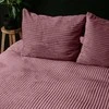 Patalynės komplektas Pliušinė patalynė Sleeptime Rib Teddy rožinės spalvos 200×220 cm, su 2 pagalvių užvalkalais