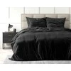 Patalynės komplektas Veliūrinė patalynė Sleeptime Velvet Uni juodos spalvos 200×220 cm, su 2 pagalvių užvalkalais