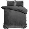 Patalynės komplektas Veliūrinė patalynė Sleeptime Velvet Uni antracito spalvos 200×220 cm, su 2 pagalvių užvalkalais