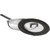 BergHOFF 3 dalių keptuvių rinkinys - nepridegantis Uqonic Downdraft keptuvių rinkinys su universaliu silikoniniu stiklo dangčiu