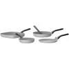 BergHOFF 4 dalių keptuvių rinkinys – Uqonic Downdraft serija su 20/24/26 cm keptuvėmis + blynų keptuve ir nemokamu mentele