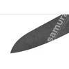 Samura GOLF Stonewash Santoku 180 mm – AUS-8 58 HRC, juodas ergonom. rankena, universalus virtuvės peilis