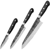 Samura PRO‑S LUNAR 3 dalių Damasko peilių rinkinys: daržovių 78 mm, universalus 150 mm, šefo 210 mm