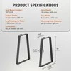 VEVOR Trapezoidinės plieninės stalo kojos 406 mm, 2 vnt.