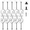 Matinis juodas metalinis turėklų stulpelis laiptams 111,8 cm