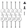 Matinis juodas metalinis turėklų stulpelis laiptams 111,8 cm