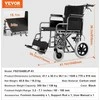 Vevor Sulankstoma plieninė neįgaliojo vežimėlis 61 cm