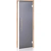 Andres Glass Solutions AD LUX stiklinės pirties durys, Matinis stiklas, 70 x 190, Juodalksnis, Matinė pilka