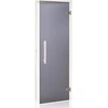 Andres Glass Solutions AD stiklinės pirties durys, Baltas rėmas, 80 x 190, Pilka
