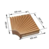 Kampinis gulto elementas moduliniams pirties gultams, 600x600 mm, Juodalksnis