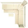 Modulinis pirties gultas PREMIUM, Drebulės mediena, 2600 x 2690 mm
