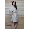 Rankų darbo lininis chalatas - kimono XL-XXL