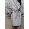 Rankų darbo lininis chalatas - kimono XL-XXL