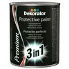 Apsauginiai dažai DEKORATOR 3in1, juodi matiniai, 2.5 l