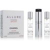 Chanel Allure Homme Sport Cologne Odekolonas EDT Twist and Purškiklis 3 x 20ml, Cologne Travel Purškiklis and 2x Refills kvepalai