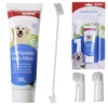 Šunų dantų šepetėlių rinkinys DentalPaws, 4 dalių su 100g mėtų pasta