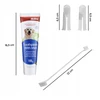 Šunų dantų šepetėlių rinkinys DentalPaws, 4 dalių su 100g mėtų pasta