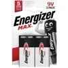2vnt. 6LR61/9V (R9*) Energizer Max šarminių baterijų.