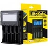 Liitokala Lii-PD4 akumuliatorių kroviklis su LCD ekranu ir 4-kanalų krovimo indikacija.