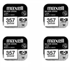 Maxell sidabro oksido baterijos 357 SR44W 1.55V, 4vnt.