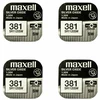Maxell sidabro oksido baterijos 381 SR1120SW 1.55V, 4vnt.