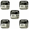 Maxell sidabro oksido baterijos 381 SR1120SW 1.55V, 5vnt.