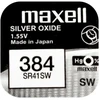 Maxell sidabro oksido baterijos 384 SR41SW 1.55V, 1vnt.