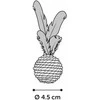 Flamingo virvė rudas rutulys su barškučiu ir plunksnomis 16cm