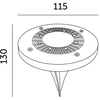 0,024W LED įsmeigiamas šviestuvas su saulės baterija CLAVO G2, chromo sp., 4000K, IP44, 4vnt. komplekte