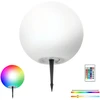 0,2W LED įsmeigiamas šviestuvas su saulės baterija GARDEN BALL, baltas, RGB, IP65