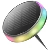 0,6W LED įsmeigiamas lauko šviestuvas su saulės baterija, juodas, RGB