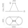 100W LED pakabinamas šviestuvas GRACE, juodas, 2700/3000/4000K, dimeriuojamas, C3848573NDT