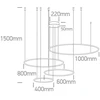 100W LED pakabinamas šviestuvas, juodas, 3000K, 40cm/60cm/80cm/100cm, dimeriuojamas, 63150C/B/W