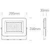 100W LED prožektorius, juodas, 3000/4000/6500K, IP65, 7028CD/B/V