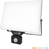 100W LED prožektorius su judesio davikliu DELYO MHNC, juodas, 4000K, IP54