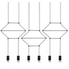 10,5W LED pakabinamas šviestuvas FLUSSO LINE 6, juodas, 3000K