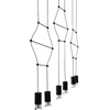 10,5W LED pakabinamas šviestuvas FLUSSO LINE 6, juodas, 3000K