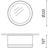 Lubinis šviestuvas 10,5W paviršinis šviestuvas STRAM SURFACE, 99°, baltas, 3000K, su maitinimo šaltiniu