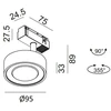 10,8W LED šviestuvas SOL į magnetinę sistemą IN_LINE, juodas, 3000K, 48V, 38°