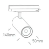 10W LED akcentinis šviestuvas į 3 fazių bėgelius, baltas, 3000/3500/4000K, 65606AT/W/V