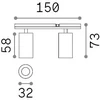 10W LED akcentinis šviestuvas į magnetinės sistemos STICK bėgelį, juodas, 2700K, dimeriuojamas, 345031