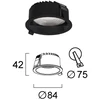 10W LED įleidžiamas šviestuvas LUIGI, juodas, 3000/4000/6500K, 4334901