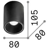 10W LED lubinis šviestuvas NITRO, baltas, 2700K, 341781