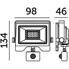 10W LED prožektorius su judesio davikliu MHC, juodas, 4000K, IP54
