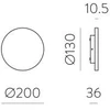 10W LED sieninis šviestuvas COMBO, aukso sp., 2700-3000K, IP65, A3966070O