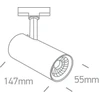 10W LED šviestuvas į bėgelius, baltas, 4000K, 65642AT/W/C