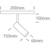 10W LED šviestuvas į magnetines sistemas MINI/MIDI/MAXI/P&P, juodas, 3000/3500/4000K, 48V, 38°, 42144/B/V