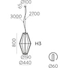 11,5W LED įleidžiamo montavimo pakabinamas šviestuvas TOTEM, juodas, 2700K, E4050090N